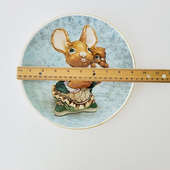 Elizabethan PenDelfin Bunny Mother and Baby Collectors Plate Jean Walmsley Heap - Picture 9 of 10